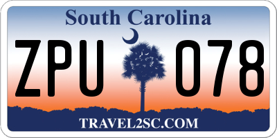 SC license plate ZPU078