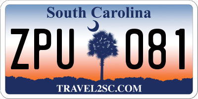SC license plate ZPU081