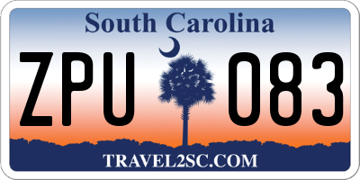 SC license plate ZPU083