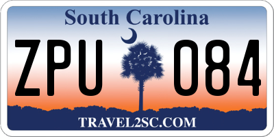 SC license plate ZPU084