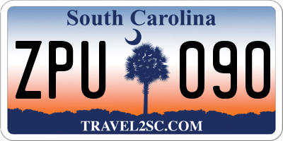 SC license plate ZPU090