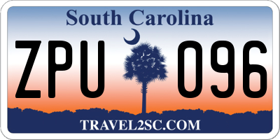 SC license plate ZPU096