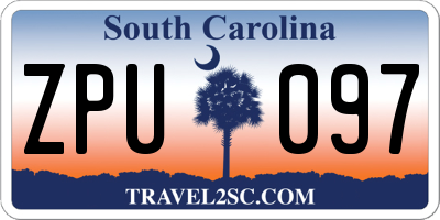 SC license plate ZPU097