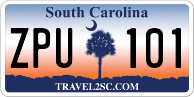 SC license plate ZPU101
