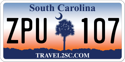 SC license plate ZPU107