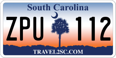 SC license plate ZPU112