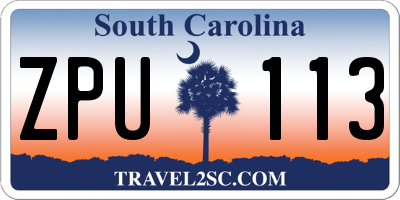 SC license plate ZPU113