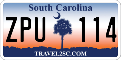 SC license plate ZPU114
