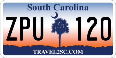 SC license plate ZPU120