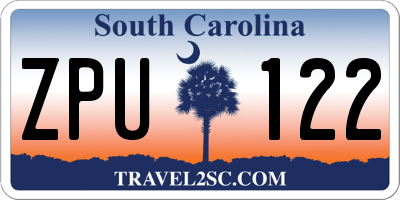 SC license plate ZPU122