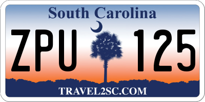 SC license plate ZPU125