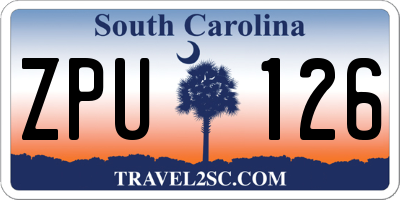 SC license plate ZPU126