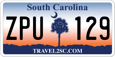 SC license plate ZPU129