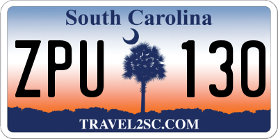 SC license plate ZPU130