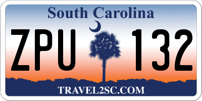SC license plate ZPU132
