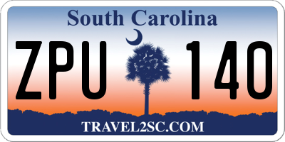SC license plate ZPU140