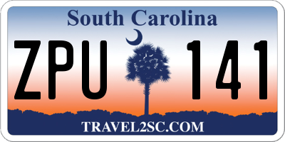 SC license plate ZPU141