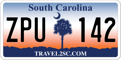 SC license plate ZPU142