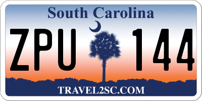 SC license plate ZPU144