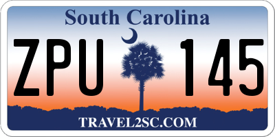 SC license plate ZPU145