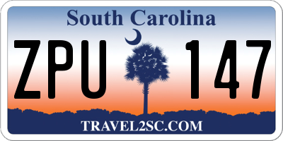 SC license plate ZPU147