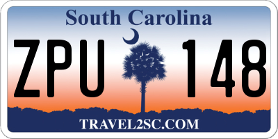 SC license plate ZPU148