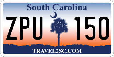 SC license plate ZPU150