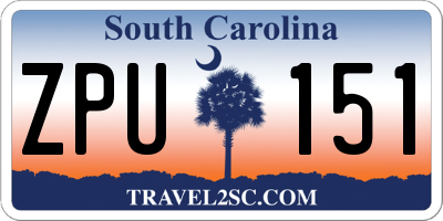 SC license plate ZPU151