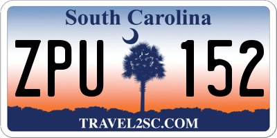 SC license plate ZPU152