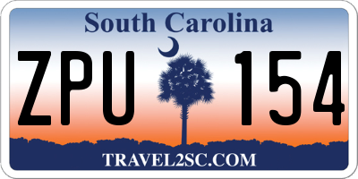 SC license plate ZPU154