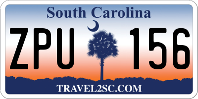 SC license plate ZPU156