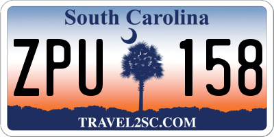 SC license plate ZPU158