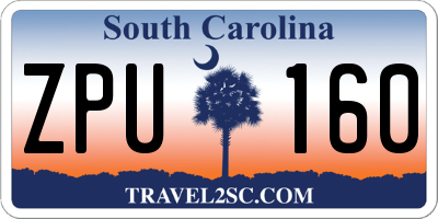 SC license plate ZPU160