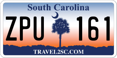 SC license plate ZPU161