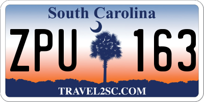SC license plate ZPU163