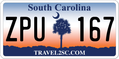 SC license plate ZPU167