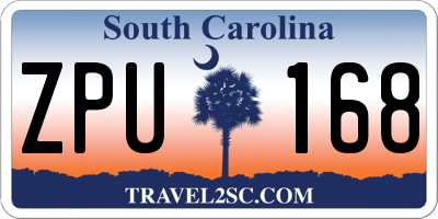 SC license plate ZPU168