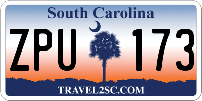 SC license plate ZPU173