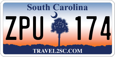 SC license plate ZPU174