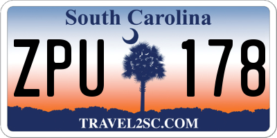 SC license plate ZPU178