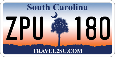 SC license plate ZPU180