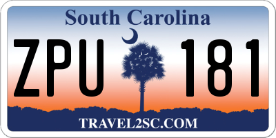 SC license plate ZPU181
