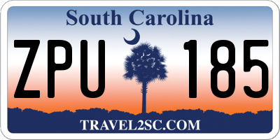 SC license plate ZPU185