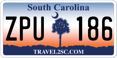SC license plate ZPU186