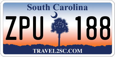 SC license plate ZPU188