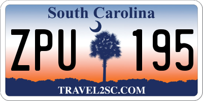 SC license plate ZPU195
