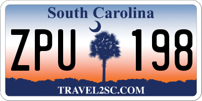 SC license plate ZPU198