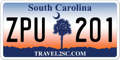 SC license plate ZPU201