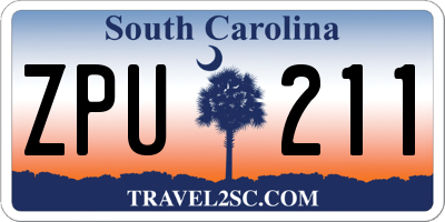 SC license plate ZPU211