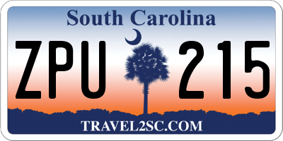 SC license plate ZPU215